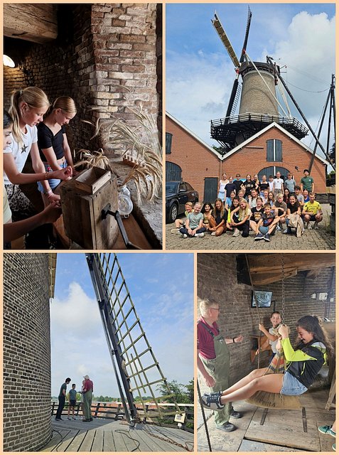 sfeerimpressie bezoek KZ school aan de molen